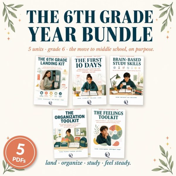 6th Grade Year Bundle: 5 unit covers