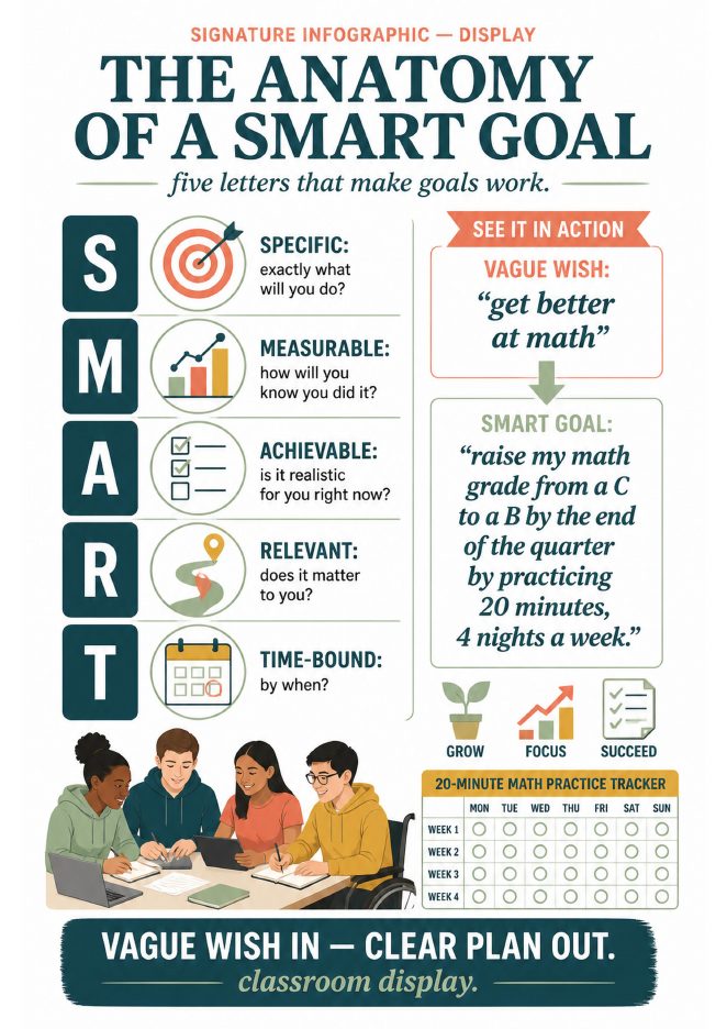 Infographic page: The Anatomy of a SMART Goal