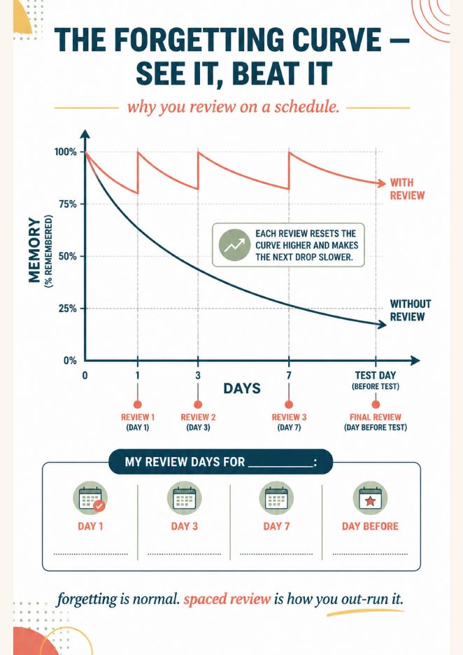 The forgetting curve, see it and beat it